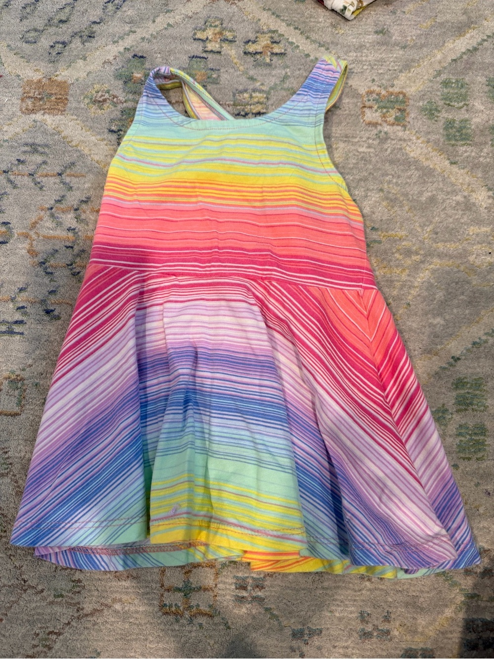 The Children's Place Multicolor Rainbow Stripe Twirl Dress